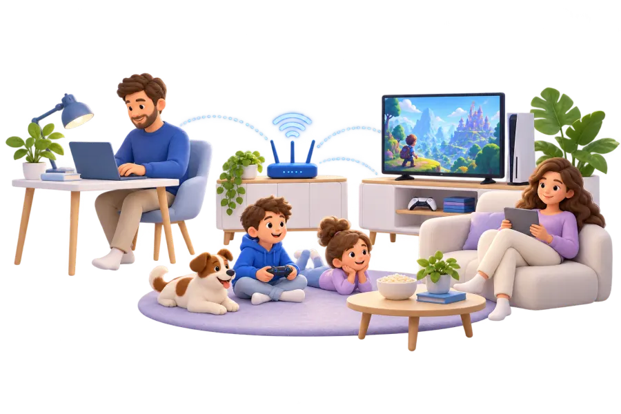 Домашние устройства и Wi-Fi роутер — интернет для семьи в Докукино